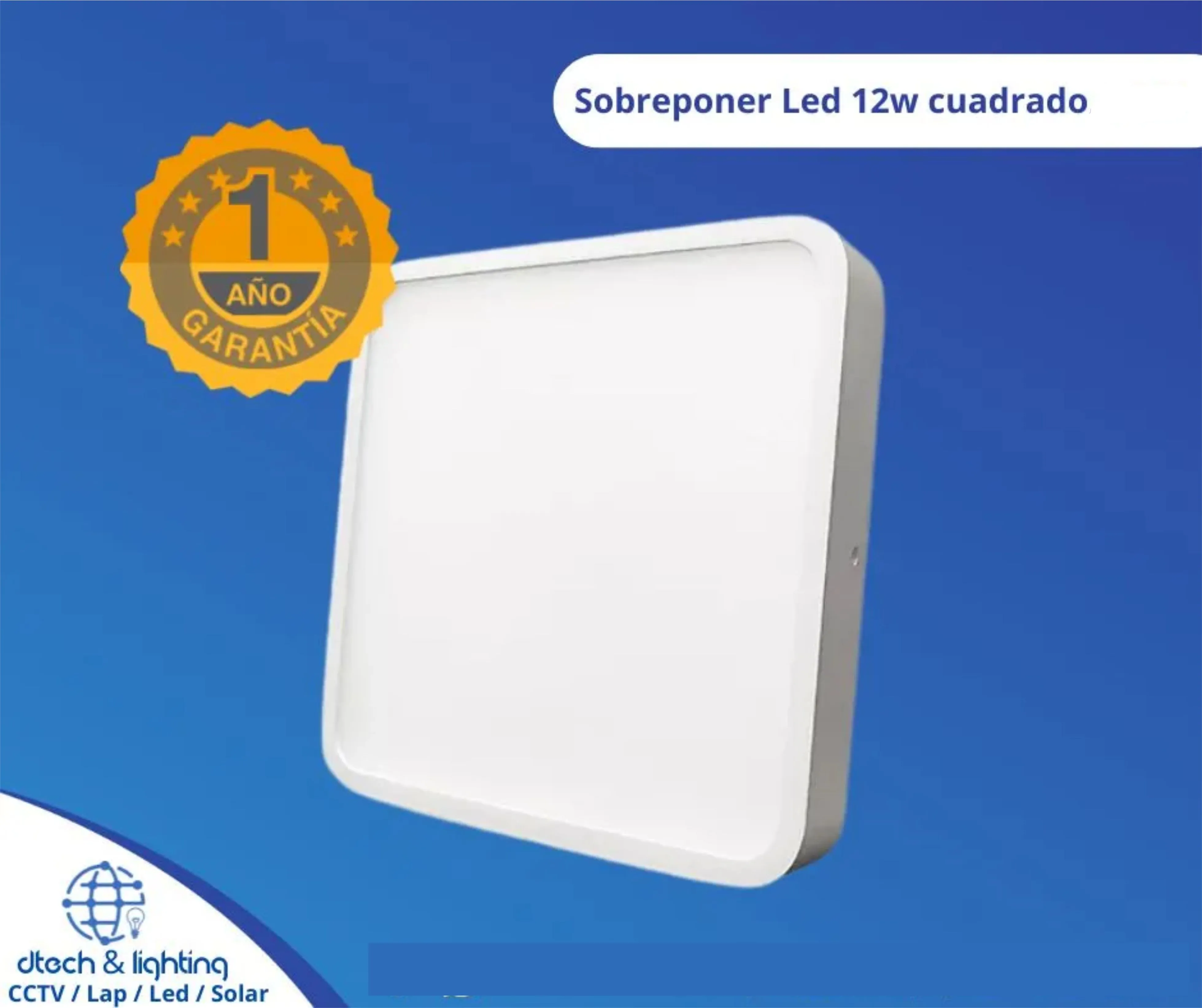 Foco Sobreponer Led 12w Cuadrado