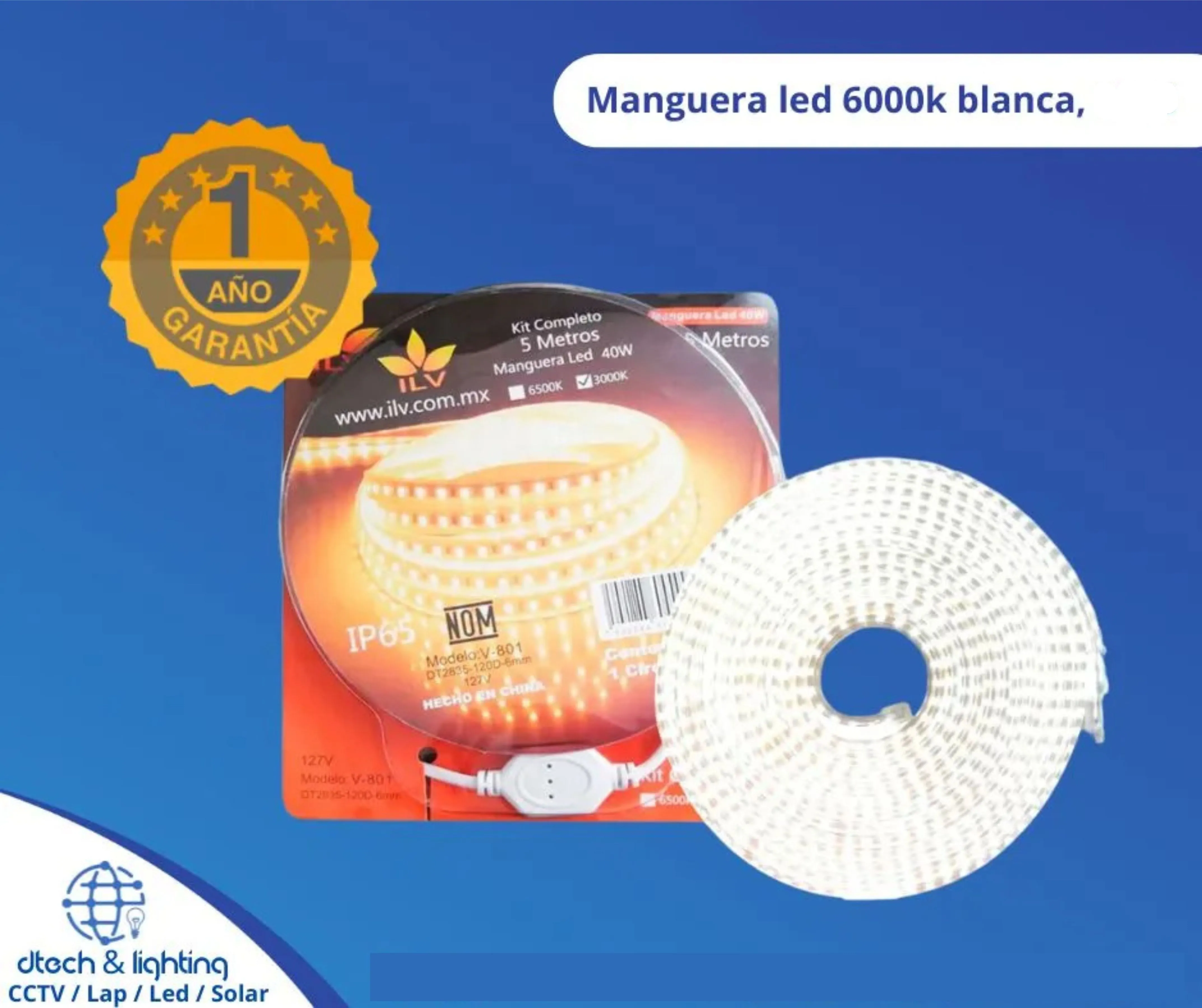 Tira led Manguera Led 6000k blanca