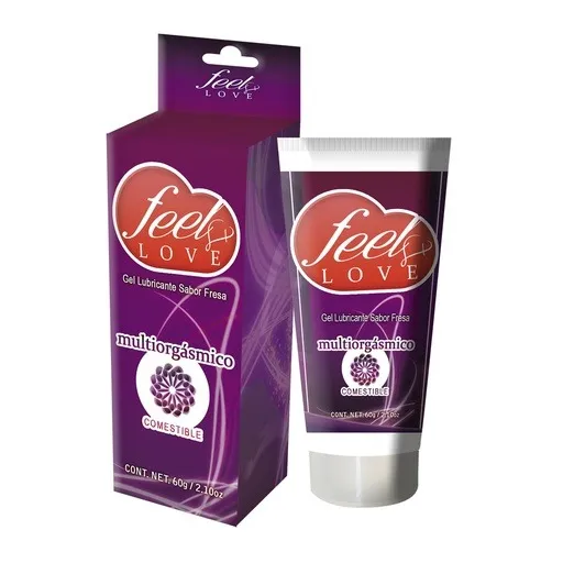 Lubricante Feel Love Multiorgásmico sabor fresa 60 ml