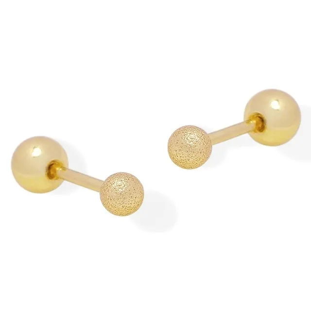 Broquel Bolita Facetado 3 mm Oro Lam.