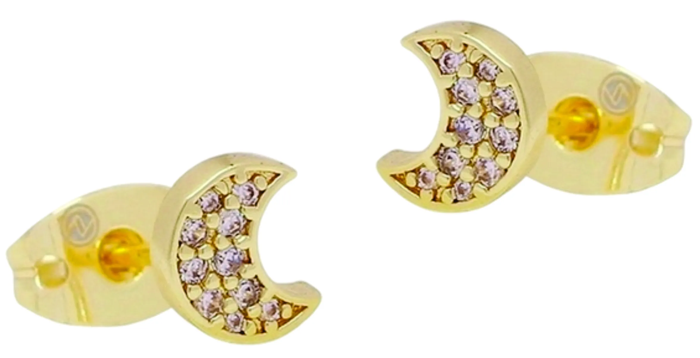 Broquel Moon Zirconia Oro Lam.