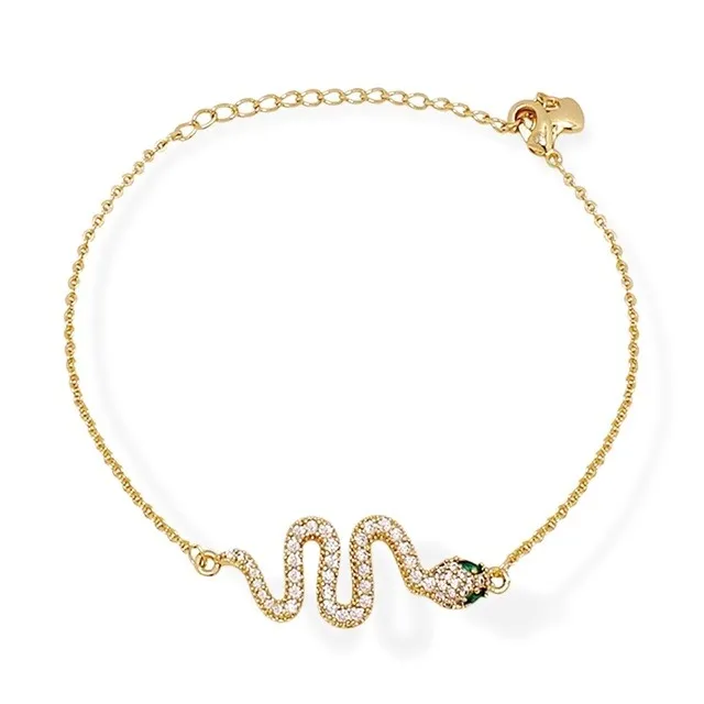 Pulsera Serpiente Zirconia Oro Lam.