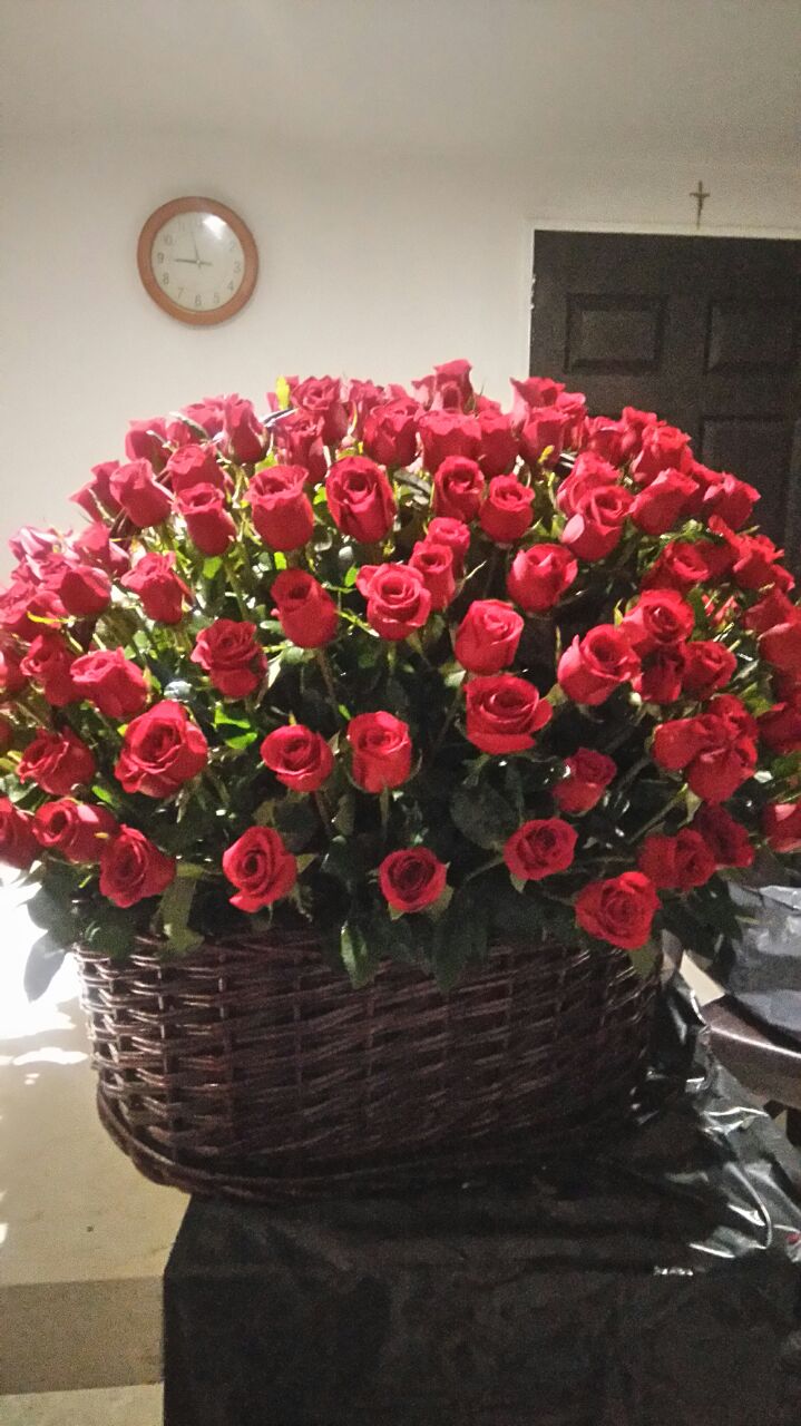 Canasta de 300 rosas