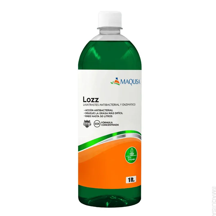 Lozz, Lava trastes líquido antibacterial y enzimático.