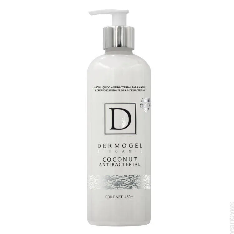 Dermogel Elegance Coco, Jabón líquido antibacterial para manos.