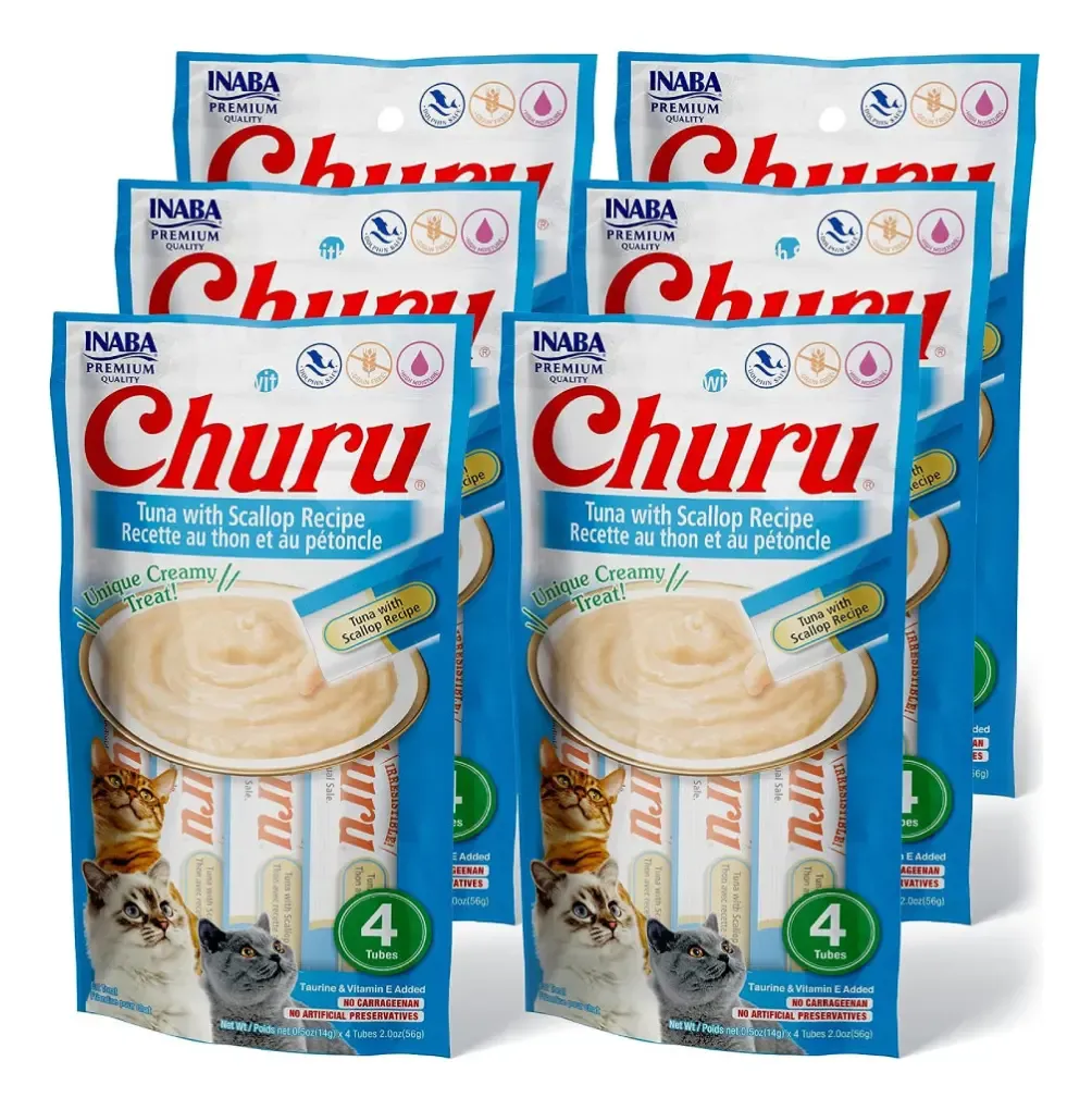 Gato Premio Atún y Ostión Cremoso 6 Sobres con 4 Tubos de 14 gr