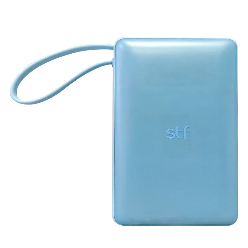 Batería Power Bank Portátil STF 10 000 mAh 20W PD Cable tipo C integrado Azul